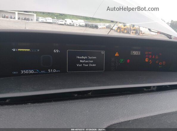 JTDL9RFU1L3022142 2020 TOYOTA PRIUS Gray Widok tylnych siedzeń