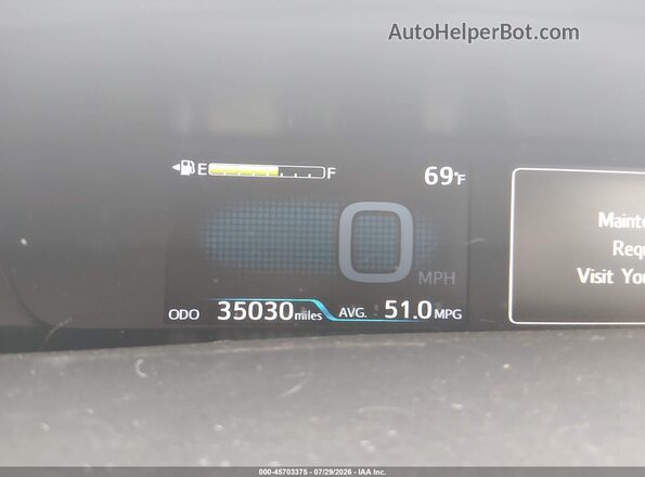 JTDL9RFU1L3022142 2020 TOYOTA PRIUS Gray 