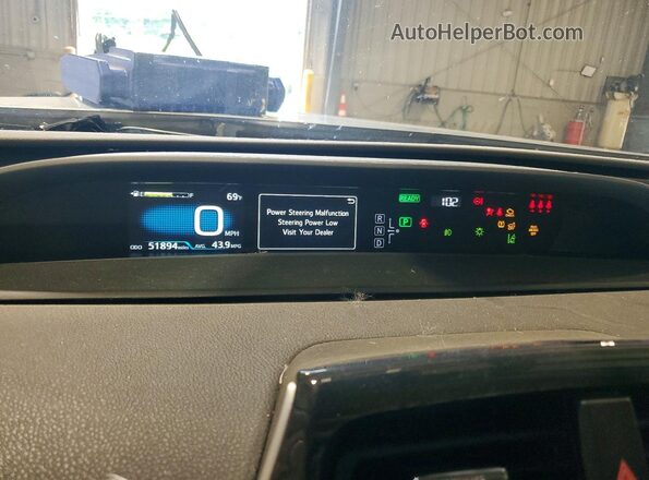 JTDL9RFU3K3006863 2019 TOYOTA PRIUS Silver Vista del cuadro de instrumentos