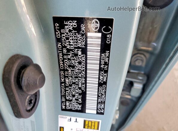 JTDL9RFU5K3005083 2019 TOYOTA PRIUS Silver Widok komory silnika
