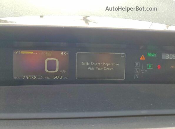 JTDL9RFU5L3019387 2020 TOYOTA PRIUS Бирюзовый Вид щитка приборов