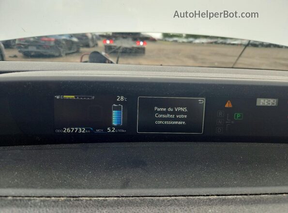JTDL9RFU7K3004341 2019 TOYOTA PRIUS White Սարքավորումների վահանակի տեսք