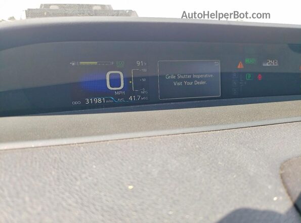JTDL9RFU7K3009829 2019 TOYOTA PRIUS White Vista del cuadro de instrumentos