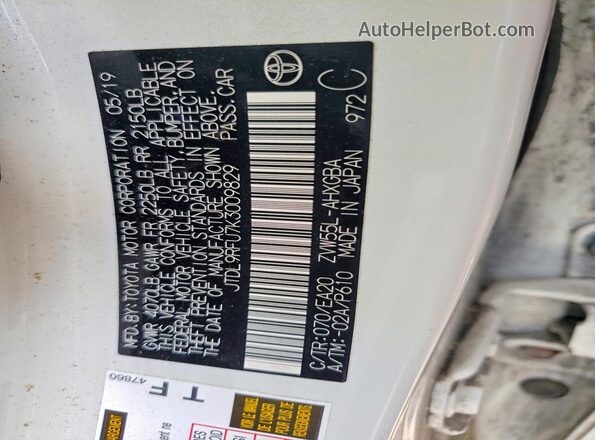 JTDL9RFU7K3009829 2019 TOYOTA PRIUS White Vista del compartimento del motor