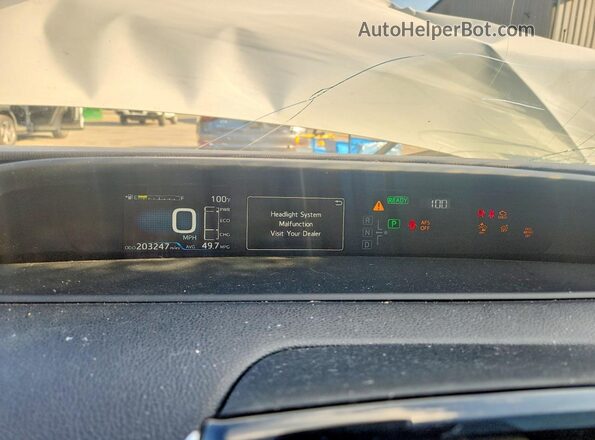 JTDL9RFU8K3001108 2019 TOYOTA PRIUS White Vista del cuadro de instrumentos