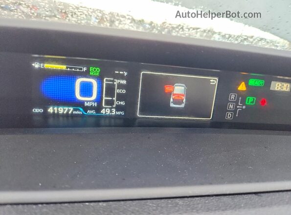 JTDL9RFU8L3017102 2020 TOYOTA PRIUS Turquoise Instrument cluster view