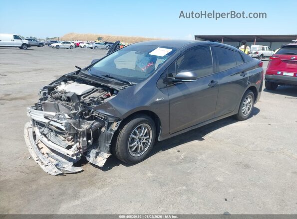 JTDL9RFU8L3018802 2020 TOYOTA PRIUS Gray წინა მარცხენა ხედი სამი მეოთხედიდან