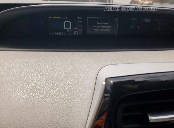 JTDL9RFU9K3011064 2019 TOYOTA PRIUS White ხელსაწყოთა პანელის ხედი