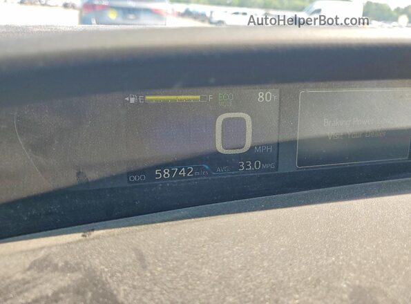 JTDL9RFU9L3021028 2020 TOYOTA PRIUS Gray Instrument cluster view