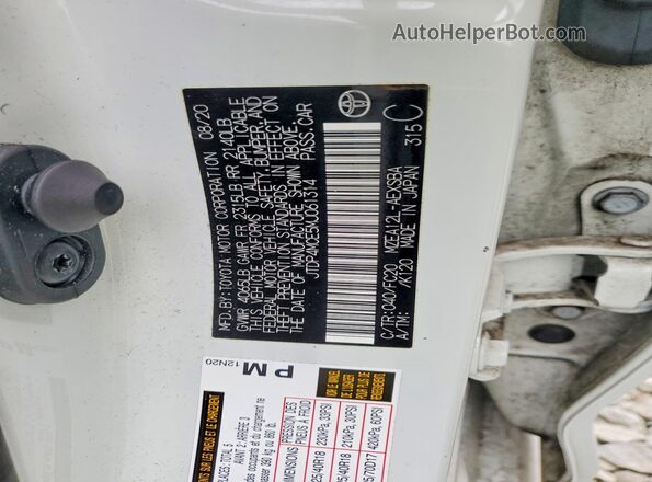 JTDP4MCE5MJ061314 2021 TOYOTA COROLLA White Engine compartment view