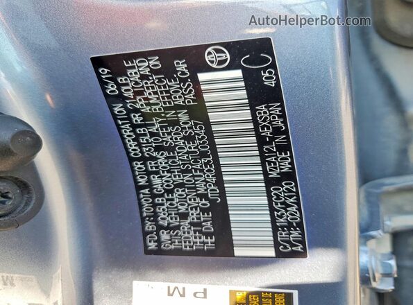 JTDP4RCE3LJ033457 2020 TOYOTA COROLLA Silver Engine compartment view