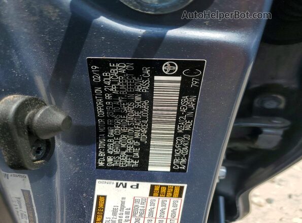 JTDP4RCE4LJ006896 2020 TOYOTA COROLLA Blue Շարժիչի բաժամունքի տեսք