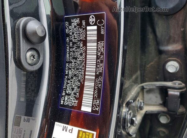 JTDS4MCE2NJ098736 2022 TOYOTA COROLLA Black Widok naklejki z numerem VIN