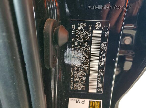 JTDS4MCE6R3522400 2024 TOYOTA COROLLA Black Շարժիչի բաժամունքի տեսք