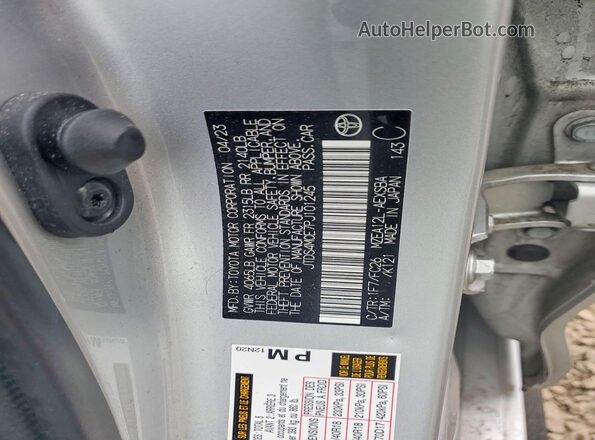 JTDS4MCE7PJ101245 2023 TOYOTA COROLLA Silver Widok komory silnika
