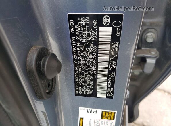 JTDS4MCEXMJ061688 2021 TOYOTA COROLLA Blue Շարժիչի բաժամունքի տեսք