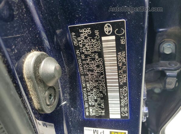 JTDS4RCE3LJ022453 2020 TOYOTA COROLLA Blue Vista del compartimento del motor