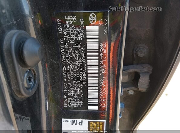 JTDS4RCE5LJ006514 2020 TOYOTA COROLLA Black Engine compartment view