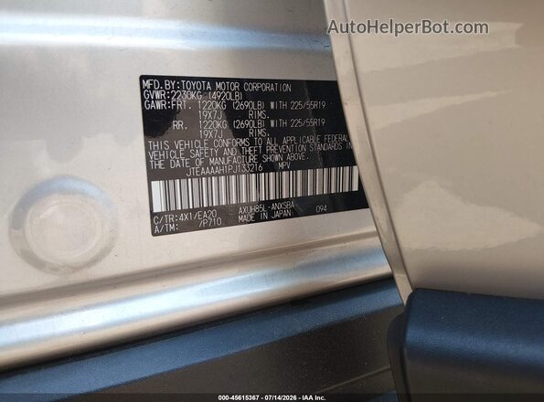JTEAAAAH1PJ133216 2023 TOYOTA VENZA Silver Widok komory silnika