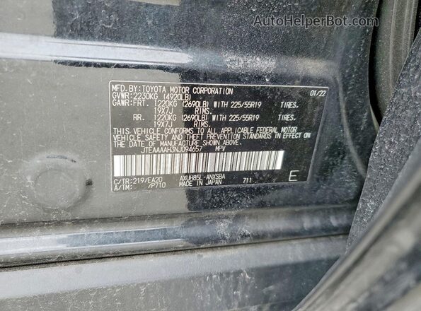 JTEAAAAH3NJ094657 2022 TOYOTA VENZA Black Vista del compartimento del motor