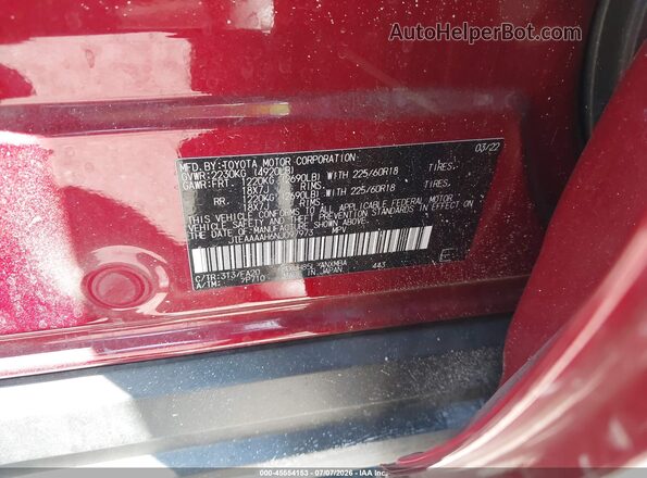 JTEAAAAH6NJ097973 2022 TOYOTA VENZA Red Engine compartment view