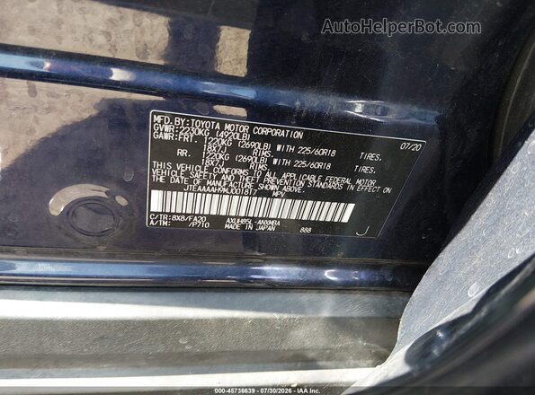 JTEAAAAH9MJ001817 2021 TOYOTA VENZA Blue Engine compartment view
