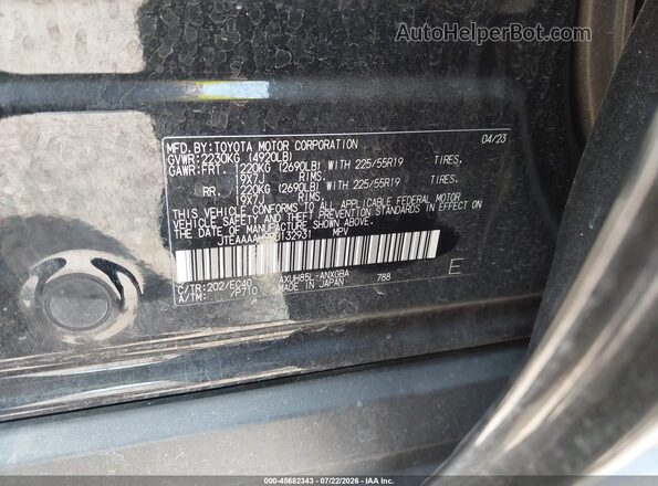 JTEAAAAH9PJ132931 2023 TOYOTA VENZA Черный Вид подкапотного пространства