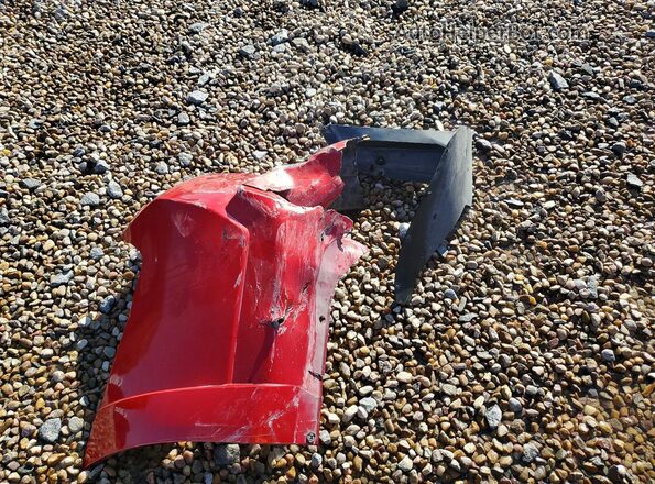 JTEBU5JR1K5638475 2019 TOYOTA 4RUNNER Red VIN კოდის სტიკერის ხედი