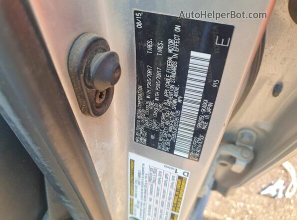 JTEBU5JR2G5281105 2016 TOYOTA 4RUNNER Silver Вид підкапотного простору
