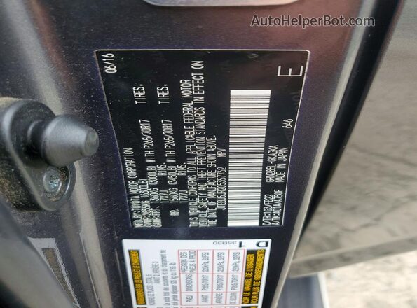 JTEBU5JR2G5357762 2016 TOYOTA 4RUNNER Charcoal ძრავის განყოფილების ხედი