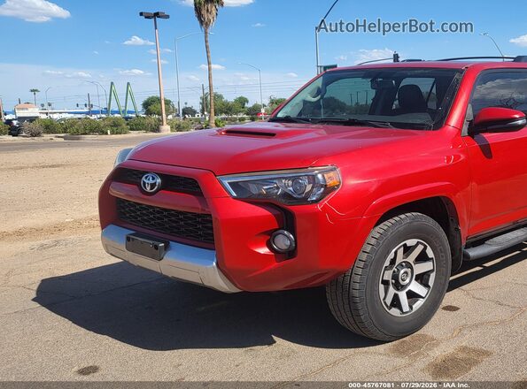 JTEBU5JR5H5407152 2017 TOYOTA 4RUNNER Red წინა მარცხენა ხედი სამი მეოთხედიდან
