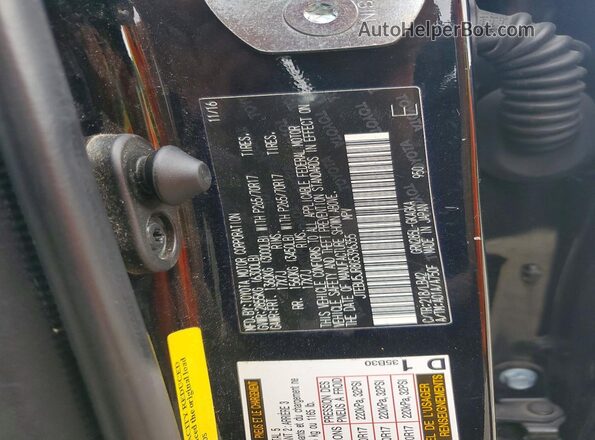 JTEBU5JR8G5396355 2016 TOYOTA 4RUNNER Black VIN კოდის სტიკერის ხედი