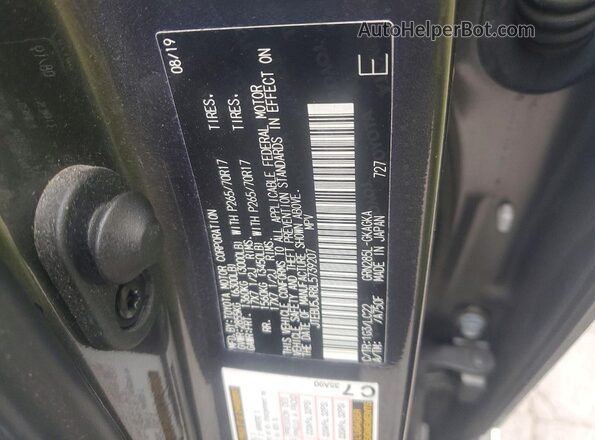 JTEBU5JR8L5739207 2020 TOYOTA 4RUNNER Gray Widok naklejki z numerem VIN