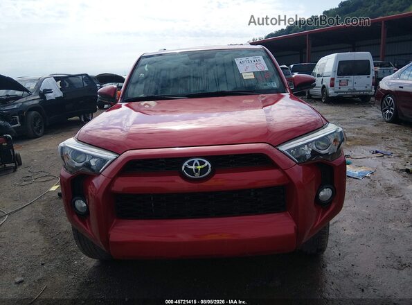 JTEBU5JR9G5337766 2016 TOYOTA 4RUNNER Red Instrument cluster view