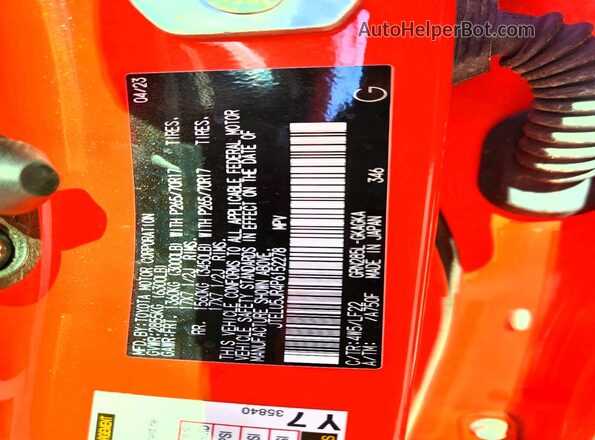 JTELU5JR4P6152278 2023 TOYOTA 4RUNNER Orange Vista interior de 360 grados