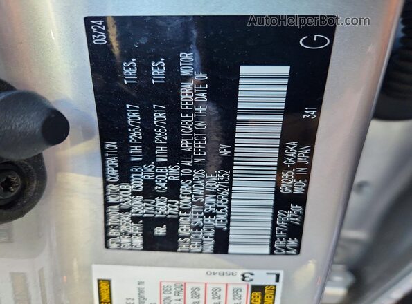 JTEMU5JR5R6271352 2024 TOYOTA 4RUNNER Silver Панорамний вид салону 360°