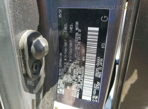 JTENU5JR1N6068280 2022 TOYOTA 4RUNNER Gray Widok naklejki z numerem VIN