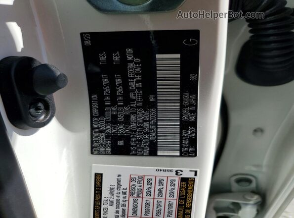 JTENU5JR1P6200506 2023 TOYOTA 4RUNNER Белый Вид наклейки с VIN-кодом