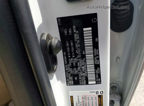 JTENU5JR1R6231774 2024 TOYOTA 4RUNNER White VIN კოდის სტიკერის ხედი