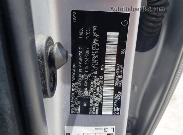 JTENU5JR2P6176183 2023 TOYOTA 4RUNNER Silver Սալոնի 360 աստիճան տեսք