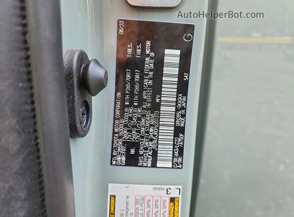 JTERU5JR0P6201373 2023 TOYOTA 4RUNNER Green VIN sticker view
