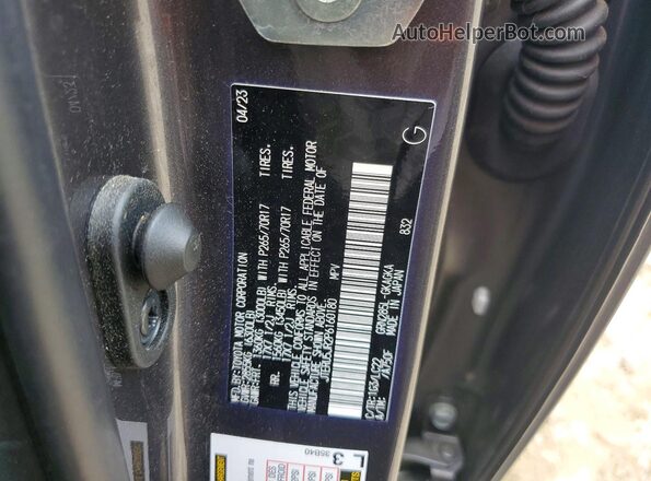 JTERU5JR2P6160180 2023 TOYOTA 4RUNNER Gray VIN sticker view