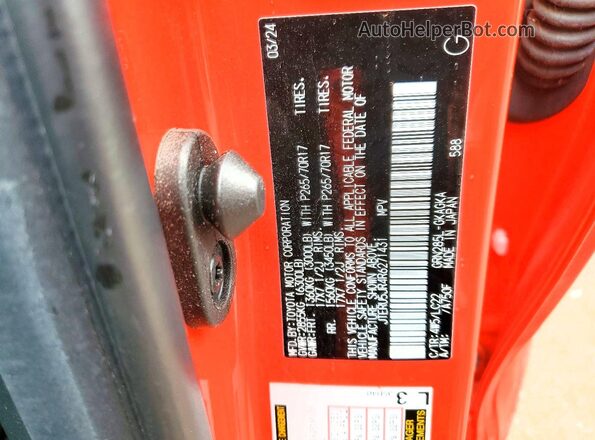 JTERU5JR4R6271431 2024 TOYOTA 4RUNNER Orange ძრავის განყოფილების ხედი
