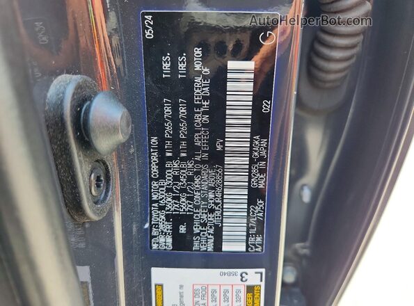 JTERU5JR4R6288567 2024 TOYOTA 4RUNNER Black Widok naklejki z numerem VIN