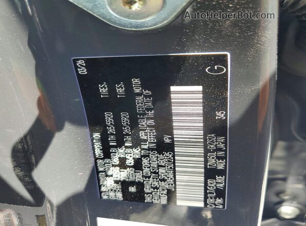 JTEVA5AR4T5012345 2026 TOYOTA 4RUNNER Gray VIN կոդի պիտակի տեսք
