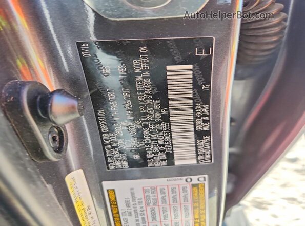 JTEZU5JRXG5135551 2016 TOYOTA 4RUNNER Charcoal Widok naklejki z numerem VIN