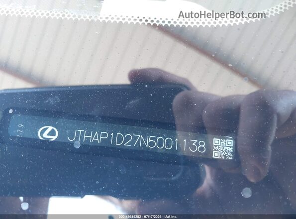 JTHAP1D27N5001138 2022 LEXUS IS 500 White Շարժիչի բաժամունքի տեսք