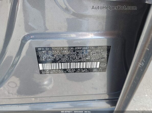 JTHBA1D23H5047205 2017 LEXUS IS 200T Gray Շարժիչի բաժամունքի տեսք