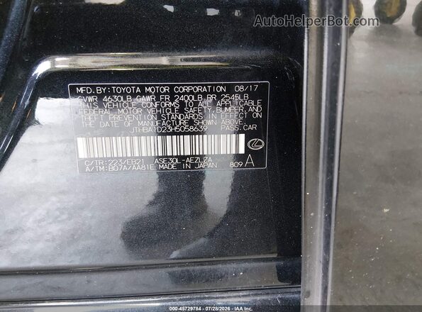 JTHBA1D23H5058639 2017 LEXUS IS 200T Black Vista del compartimento del motor