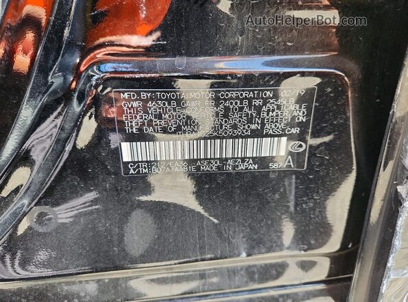 JTHBA1D25K5093934 2019 LEXUS IS Black Vista del compartimento del motor
